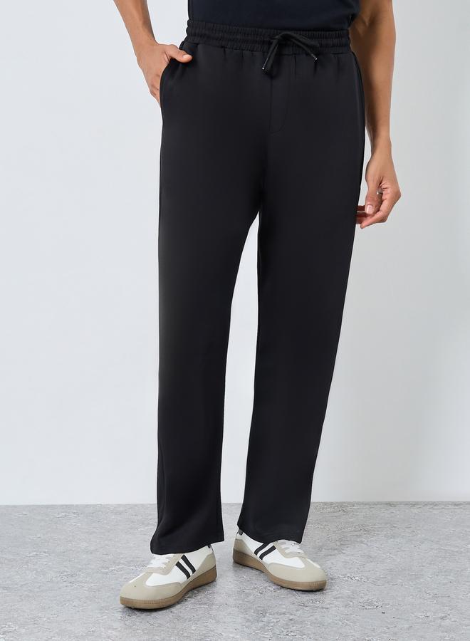 Styli Men Black Drawstring Joggers - Image 1